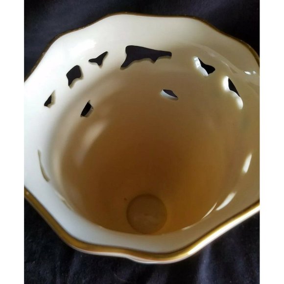 LENOX BARRINGTON COLLECTION VASE 7" reticulated porcelain VTG Rose floral - Picture 4 of 8